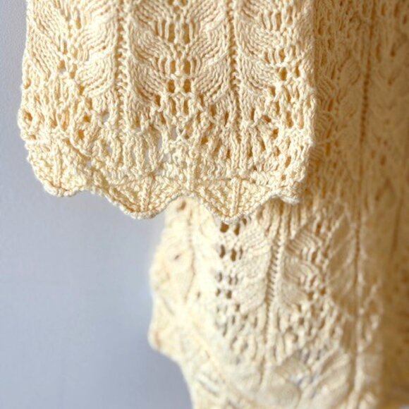 Jeanne Pierre All Cotton Lace Knit Top with Scalloped Hems - Picture 3 of 6